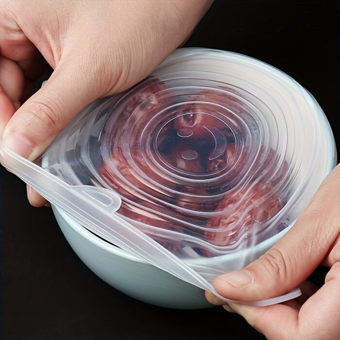 6-Piece Silicone Stretch Lids – Reusable Food Storage Covers