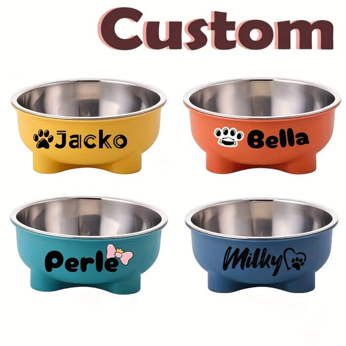 Personalized Pet Bowl with Detachable Stainless Steel Insert